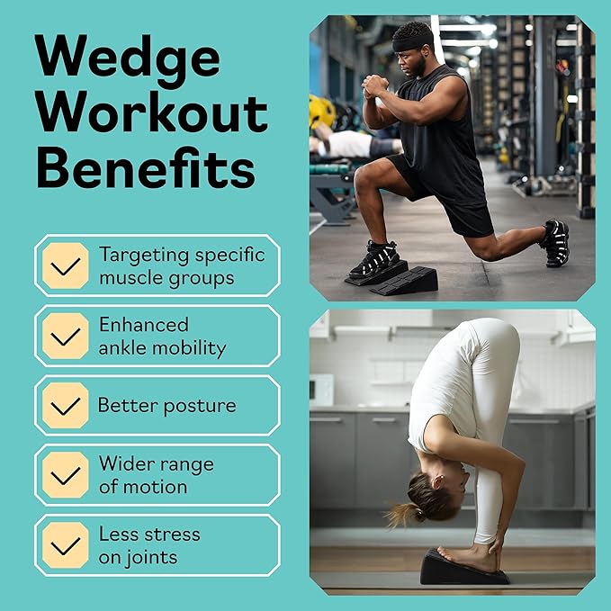 Squat Wedge - Squat Wedge Block 520 LBS Weight Capacity - Slant Board for Calf Stretching - Calf Stretcher Slant Board - yoga blocks-StrideForce Fitness