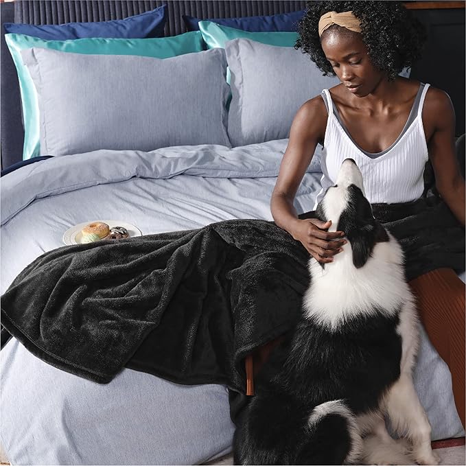 Bedsure Twin XL Fleece Blanket Dorm Bedding - Lightweight Soft Cozy Blankets for Bed, Sofa, Couch, Travel, Camping, Black, 66"x90"-StrideForce Fitness