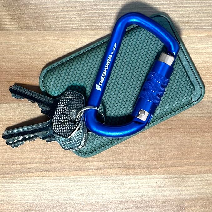 FresKaro 3inch 12kN-2698lbs Auto Locking Carabiner Clips, Solid D Shape, Heavy Duty 7075 Aluminum, Lightweight 1.09oz, Rust Proof, for Hammock, Hiking, Dog Leash, Keychain etc., Multi-Colors-StrideForce Fitness