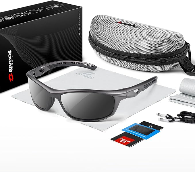 RIVBOS Sunglasses for Men Women Polarized UV Protection Sports Fishing Driving Shades Cycling RB833-StrideForce Fitness