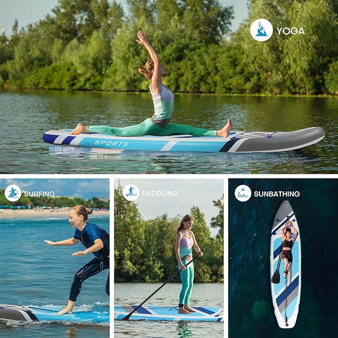 Panana Inflatable Stand Up Paddle Board, 10'x31 x6 SUP with Premium Paddle Board Accessories Kit, Anti-Slip EVA Deck for Adults Youth of All Skill Levels-StrideForce Fitness