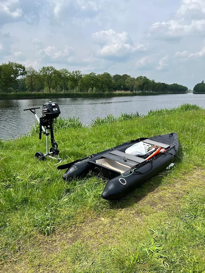 2 Person Inflatable Durable Fishing Kayak Armoured PVC Watercraft with Motor Mount Stern - 130'' x 43'' x 11.8-StrideForce Fitness