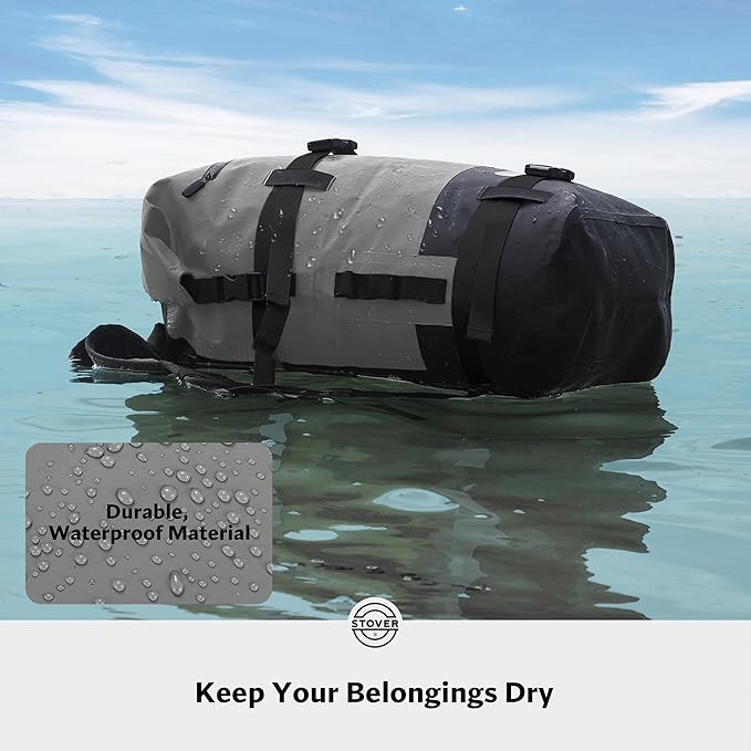 STOVER 5/10/25/30/40/55L Waterproof Backpack- Floating Dry Bag for Kayaking, Travel, Beach, Hiking, & Camping, Men/Women-StrideForce Fitness