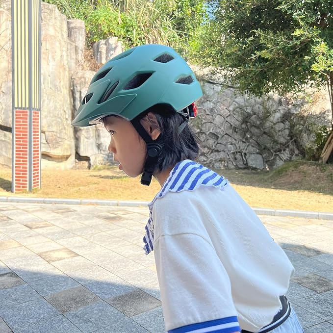 Kids Bike Helmet,Bavilk Kids Boys Girls Bike Helmets with LED Light Detachable Visor Children Youth Teen Multi-Sport for Skating Cycling Scooter Skateboard Adjustable & Lightweight 19.7"-22.4"-StrideForce Fitness