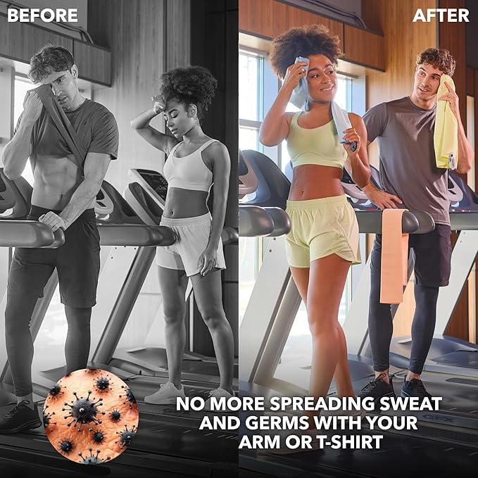 Microfiber Workout Towels - Quick Dry, Highly Absorbing, Odor-Free, for Women & Men - Gym Sweat Sports Towel for Hot Yoga, Tennis, Running, Exercise, Working Out, Camping, Set of 5 Pastel-StrideForce Fitness