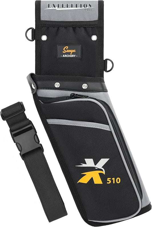 SUNYA X510 Field & Competition Hip Arrow Quiver | 3-Slot Noise-Free Archery Quiver with Sturdy Storage System (42x18cm)-StrideForce Fitness