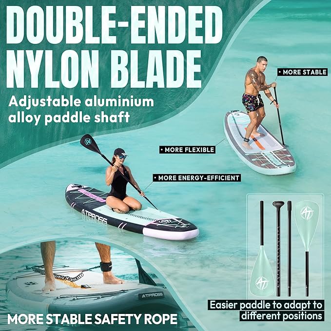 11'6"x35" Inflatable Paddle Board, 450lbs Extra Wide Stand Up Paddleboard for Adults with Premium SUP Accessories Kit & Backpack, Blow Up Kayak Non-Slip Stable Deck Boat for Yoga Fishing Surf-StrideForce Fitness