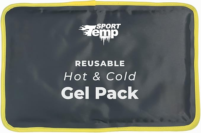 Hot & Cold Reusable Gel Packs (Medium, 1 Pack) Flexible Soft Compress - Ice & Heat Therapy for Injuries, Back, Shoulder, Hip, Knee, Joint Pain, Swelling, Bruises, Post Surgery - Sport Temp-StrideForce Fitness