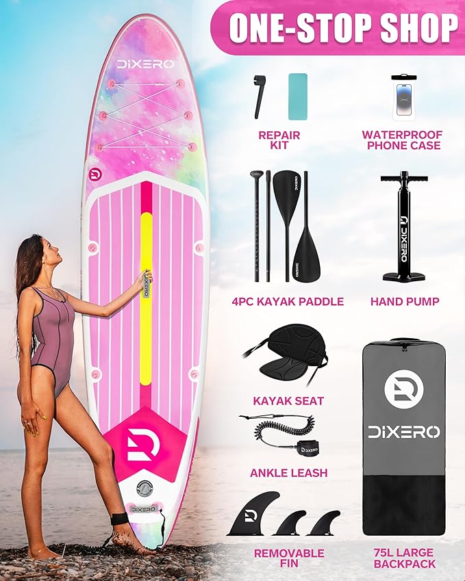 Inflatable Stand Up Paddle Board with SUP Accessories, Anti-Slip EVA Deck, 11'*33" Inflatable Paddle Boards for Adults & Youth of All Skill Levels-StrideForce Fitness
