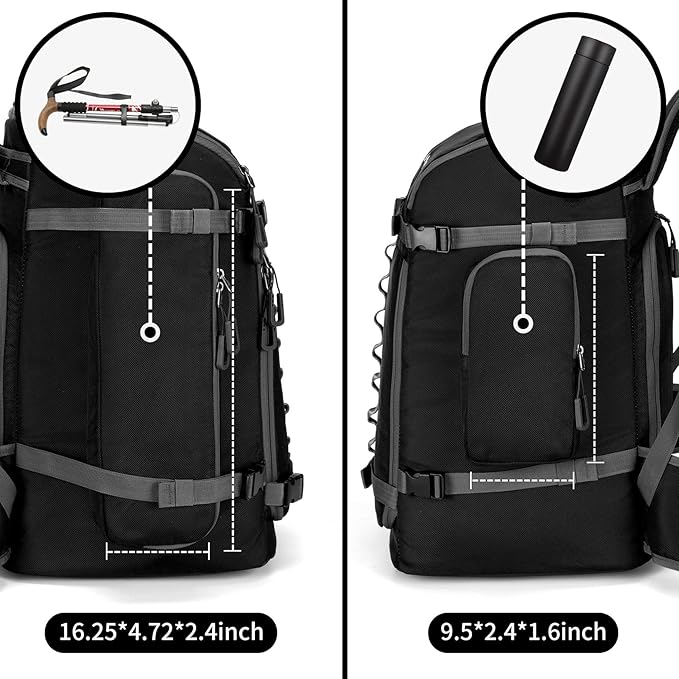 65L Ski Boot Bag,Large Duffle Travel Bag,1680D Nylon Waterproof Padded Ski Boot Bag Backpack For Women Men Kids-StrideForce Fitness