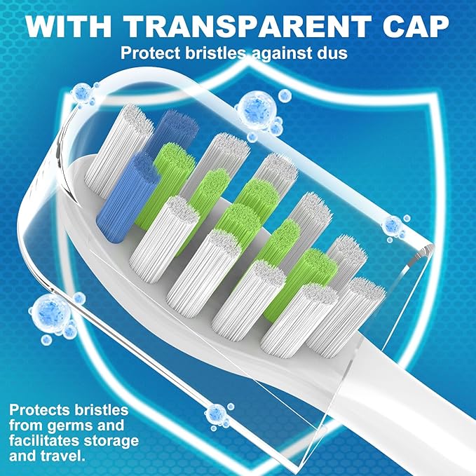 Replacement Heads Compatible with Philips Sonicare Toothbrush 4100 5100 6100 1100 2100 3100, 8 Pack