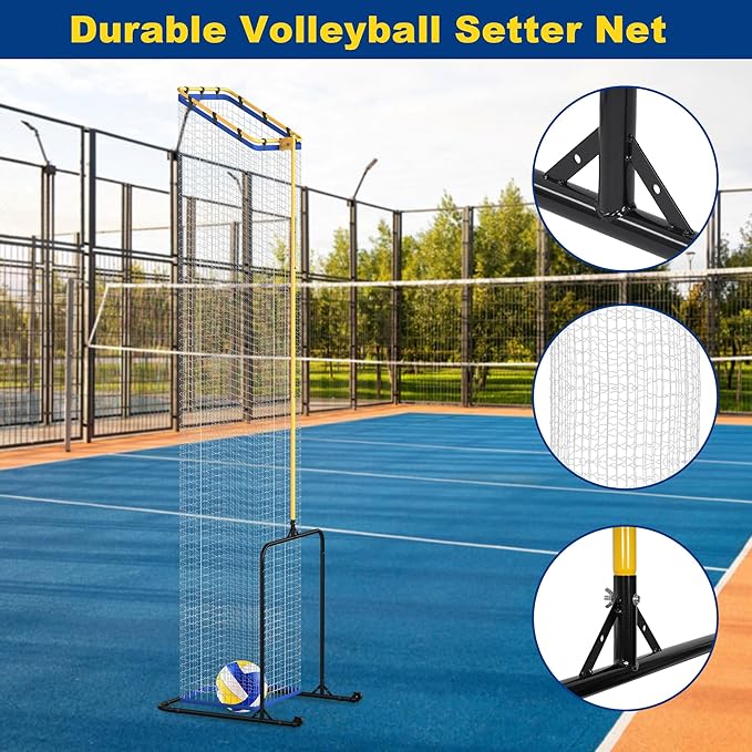 Volleyball Setter Trainer Net with Adjustable Heights & Angles,Setter Training Equipment for Setting,Serving,and Spiking,Movable Target Net for Indoor & Outdoor Practice-StrideForce Fitness