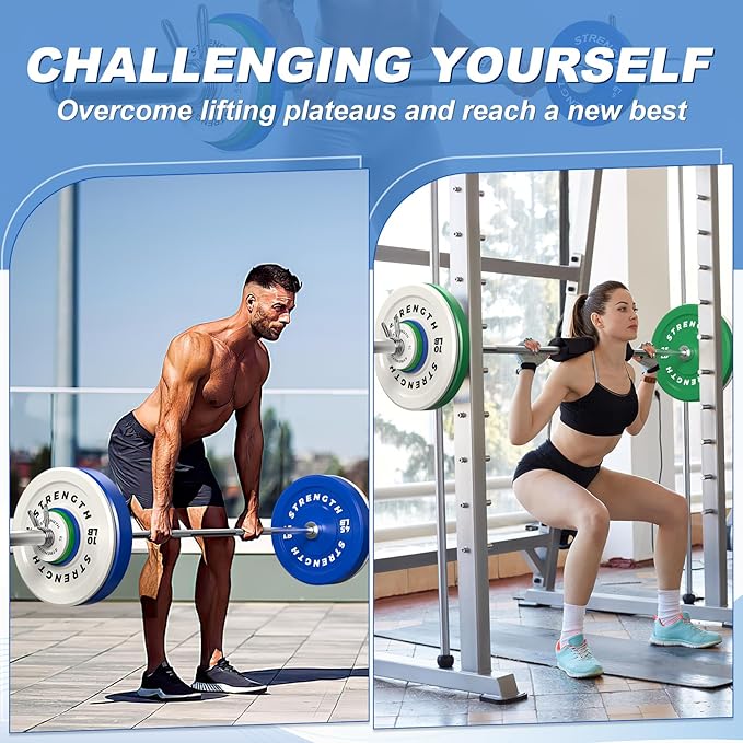 XDDIAS Rubber Weight Plates for Barbell, 2-Inch Olympic Grip Plate for Strength Training, Weightlifting and Bodybuilding in Home & Gym, Solid Cast Iron Weight Plates Pair and Sets-StrideForce Fitness