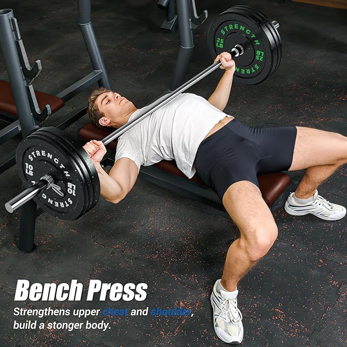 GIKPAL 2-Inch Bumper Plates High Bounce - Rubber Olympic Weight Plates Set for Home Gym, Barbell Plates for Weight Lifting Strength Training,-StrideForce Fitness