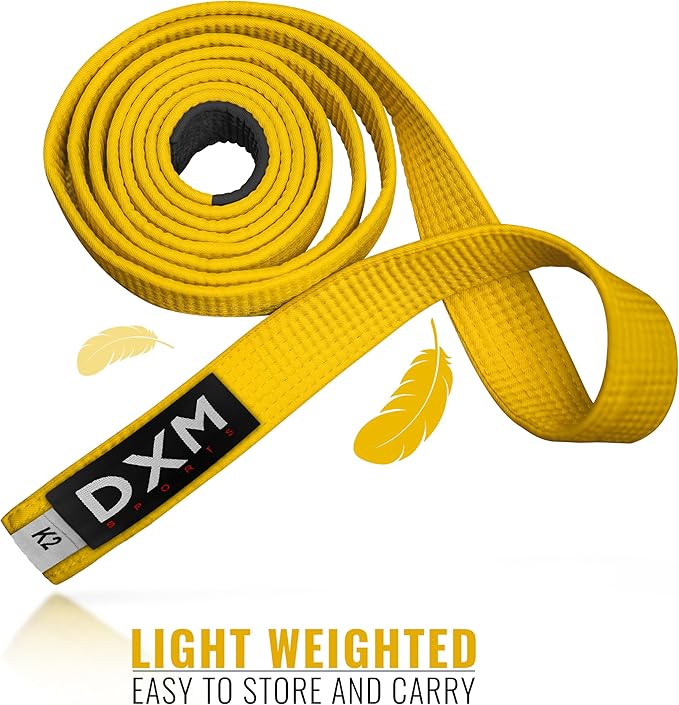 DXM SPORTS BJJ Jiu Jitsu Belt - Taekwondo Karate Belt - Martial Arts Uniform Ranking Judo Belt Double Stitched for Kids Adult-StrideForce Fitness