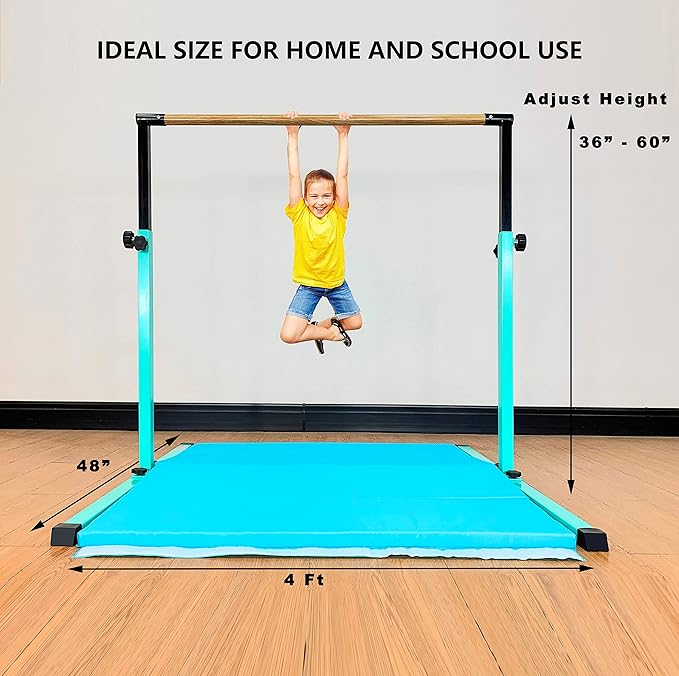 4FT/5FT Gymnastic Bar Set Gymnastics Horizontal Bar Gymnastics Kip Bar for Kids Home Use-StrideForce Fitness