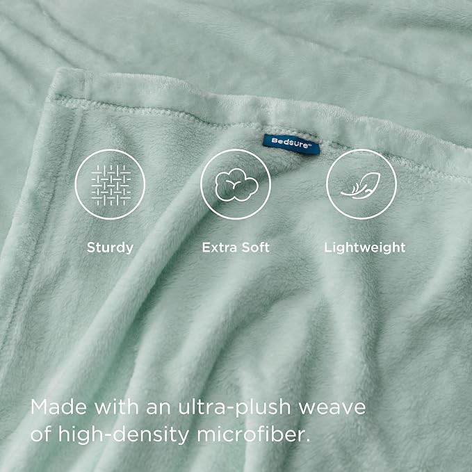 Bedsure Twin XL Fleece Blanket Dorm Bedding - Lightweight Soft Cozy Blankets for Bed, Sofa, Couch, Travel, Camping, Sage Green, 66"x90"-StrideForce Fitness