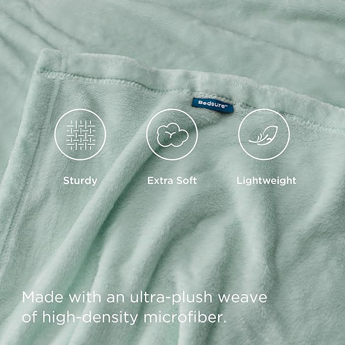 Bedsure Sage Green Fleece Blanket King Size - 280GSM Soft Lightweight Plush Cozy Blankets for Bed, Sofa, Couch, Travel, Camping-StrideForce Fitness