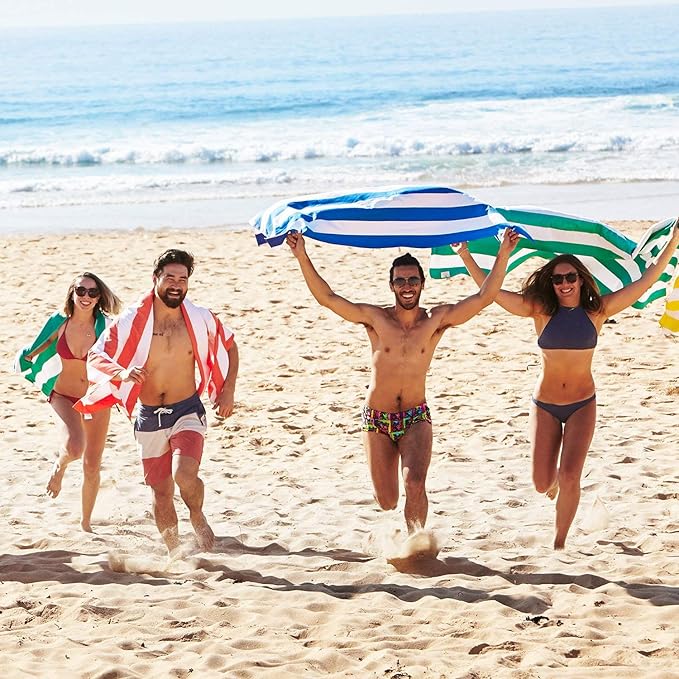 Dock & Bay Beach Towel - Quick Dry, Sand Free - Compact, Lightweight - 100% Recycled - Includes Bag - Cabana - Set A (4), Large (160x90cm, 63x35)-StrideForce Fitness