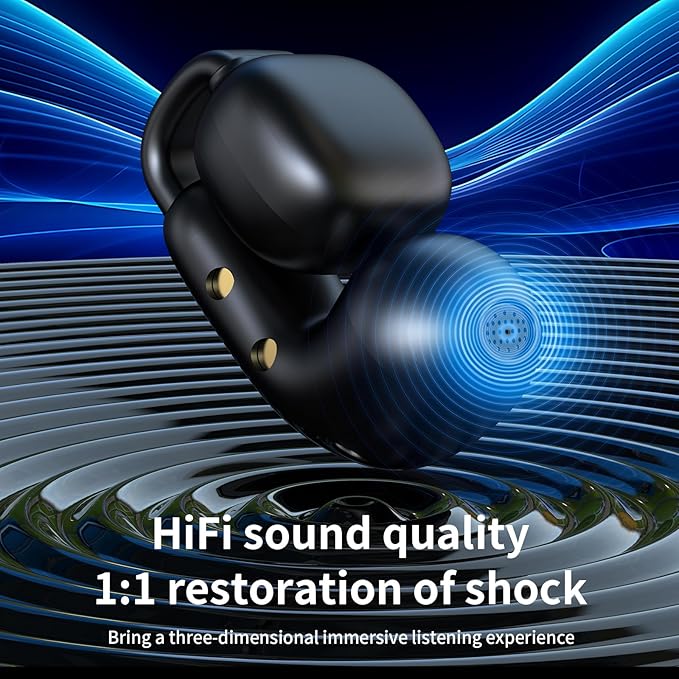 Open Ear Earbuds,Bluetooth 5.4Wireless Headphones,Lightweight Comfort Clip-On Earbuds with Mic for Clear Calls,36H Playtime,Touch Control,IPX5 Waterproof,Fit for Running Cycling Glasses Wearers-StrideForce Fitness