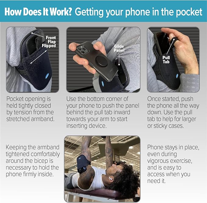 Tune Belt AB93 Cell Phone Armband Case Water Resistant Running Holder for iPhone Pro Max Plus (15/14/13/12/11/X/XS/XR/8) Galaxy S Ultra Plus Edge Note (23/22/21/20) Adjustable Strap & Key Pocket-StrideForce Fitness