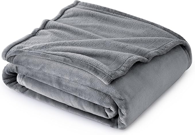 Bedsure Fleece Blanket Twin Size Grey - 300GSM Lightweight Plush Fuzzy Cozy Soft Warm Blanket for Bed, Sofa, Couch, Travel, Camping, 60x80 inches-StrideForce Fitness
