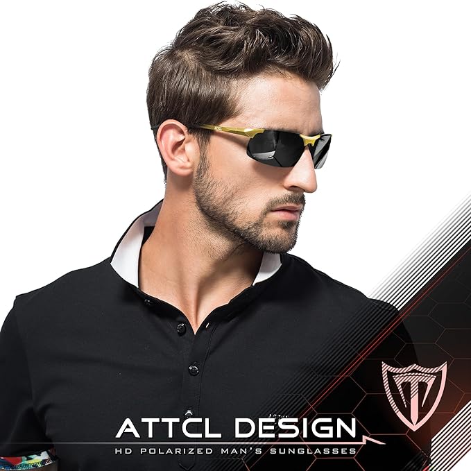 ATTCL Men's Sports Polarized Sunglasses Men for Driving running Fishing Golf - UV Protection Sun glasses Metal Frame-StrideForce Fitness