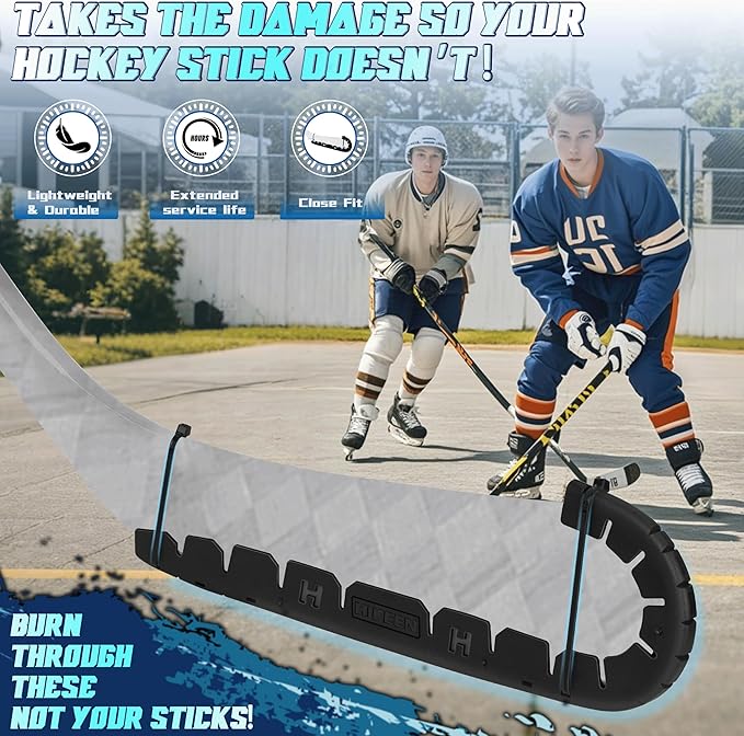 Hikeen Stick Blade Protector with 25 Wrap Ties,Wear-Resistant Hockey Blade Guard for Off Ice Training, Street Hockey, Universal Ice Hockey Traning Fit Kids, Intermediate, Senior Sticks-StrideForce Fitness