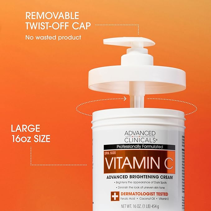 Advanced Clinicals Retinol Body Lotion + Brightening Vitamin C Lotion 2pc Skincare Set For Women & Men | Body Cream & Face Moisturizer Set Helps Improve The Look Of Dark Spots & Uneven Skin Tone, 2PC-StrideForce Fitness