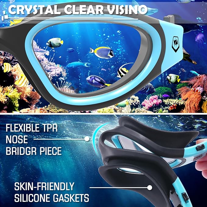 WIN.MAX Polarized Swimming Goggles Swim Pool Goggles Anti Fog Anti UV No Leakage Clear Vision for Men Women Adults Teenagers-StrideForce Fitness