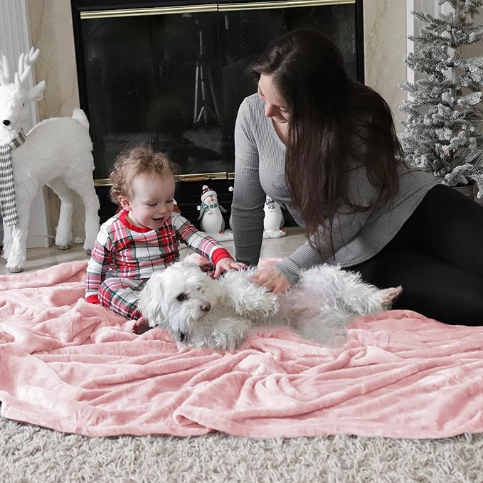 Bedsure Fleece Blanket Twin Size Pink - 300GSM Lightweight Plush Fuzzy Cozy Soft Blanket for Bed, Sofa, Couch, Travel, Camping, 60x80 inches-StrideForce Fitness