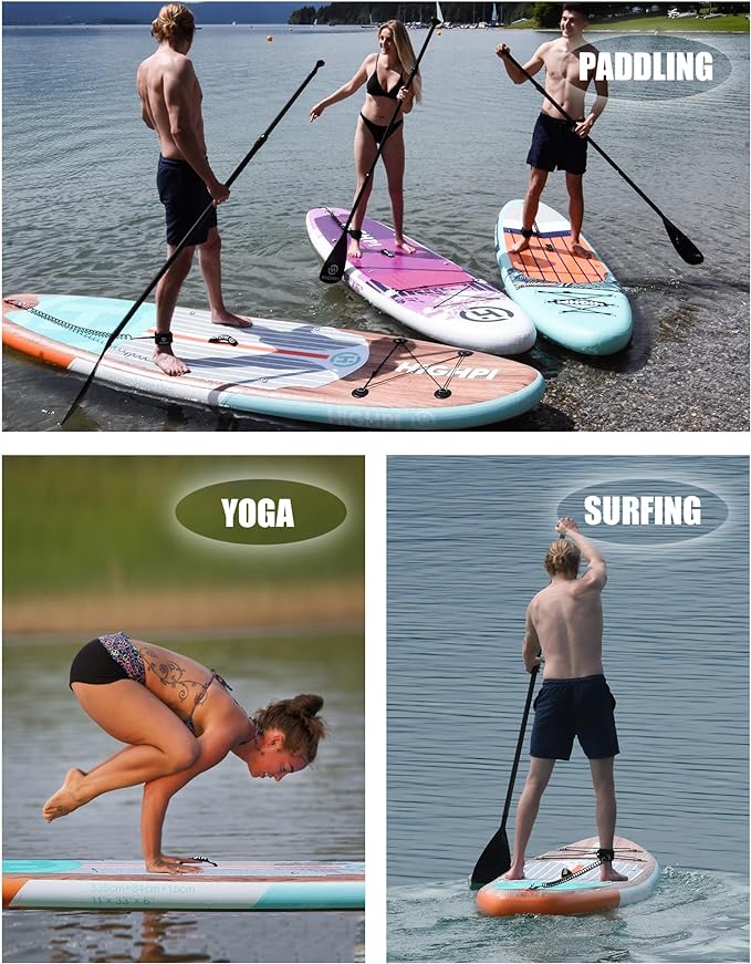 Highpi Inflatable Stand Up Paddle Board for Youth and Adults – Wide Sup with Premium Accessories, Blow Up Paddleboard for Surfing, Fishing, Yoga & More-StrideForce Fitness
