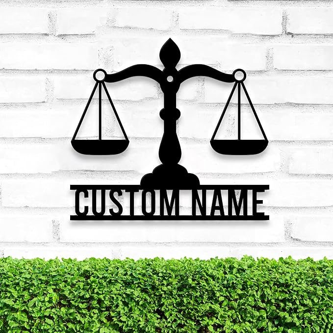 Personalized Lawyer Metal Sign LED Light, Custom Scales of Justice Metal Wall Art With LED Lights, Wall Art Hanging Home Decor Birthday Xmas Gift-StrideForce Fitness
