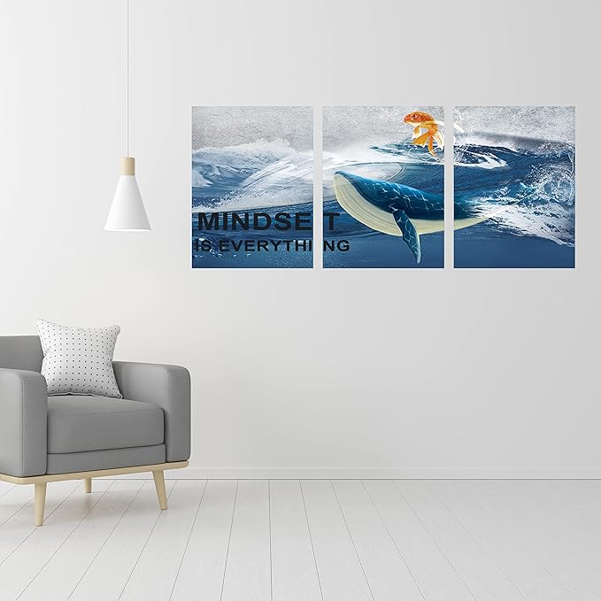 Inspirational Canvas Paintings 3 Panels Motivational Wall Art Inspirational Wall Art Entrepreneur Quotes Artwork Painting Picture for Framed Office Home Decoration Living Room Bedroom 36''W x 16''H-StrideForce Fitness