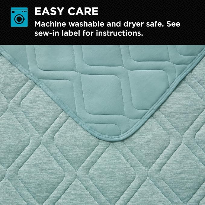 Brookstone Cooling Comfort Throw - Innovative Cooling Dual-Sided Throw - Oversized Cool Blanket for Hot Sleepers - Cooling Blankets for Sleeping - Nylon and Polyethylene Cooling Blanket - Green Milieu-StrideForce Fitness