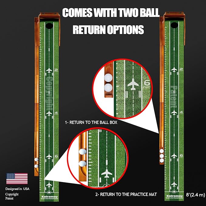 Putting Green Indoor Golf Putting Mat – Easy to Assemble with Automatic Ball Return, Wrinkle-Free Close to Real Green Speed, Suitable for Office, Recreation Room, Patio – Ideal Gift-StrideForce Fitness