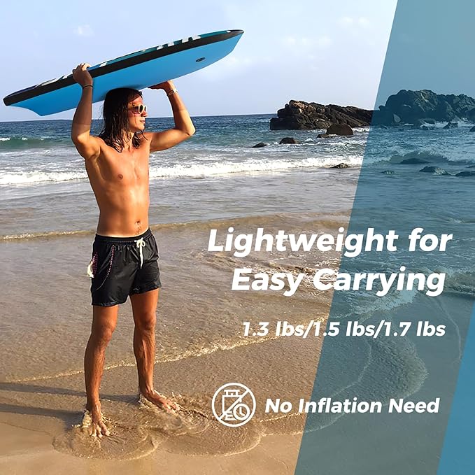 KOTEK 33/37/41 Inch Body Board with Wrist Leash, EPS Core, Dual Channel, HDPE Slick Bottom, Bodyboard for All Skill Levels & Wave Conditions-StrideForce Fitness