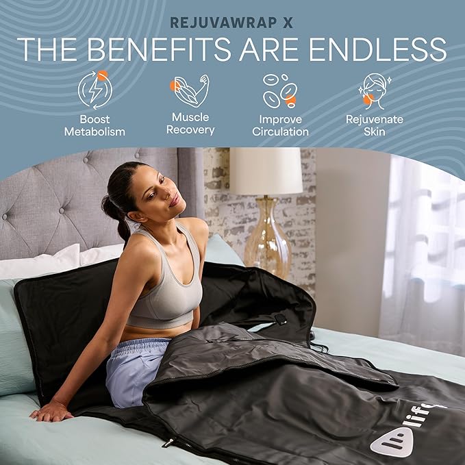 LifePro RejuvaWrap Infrared Sauna Blanket for Detox & Relaxation – Available in 5 Colors & 3 Models – Portable Far Infrared at Home Sauna for Muscle Relief, Circulation & Recovery – 9 Heat Levels-StrideForce Fitness