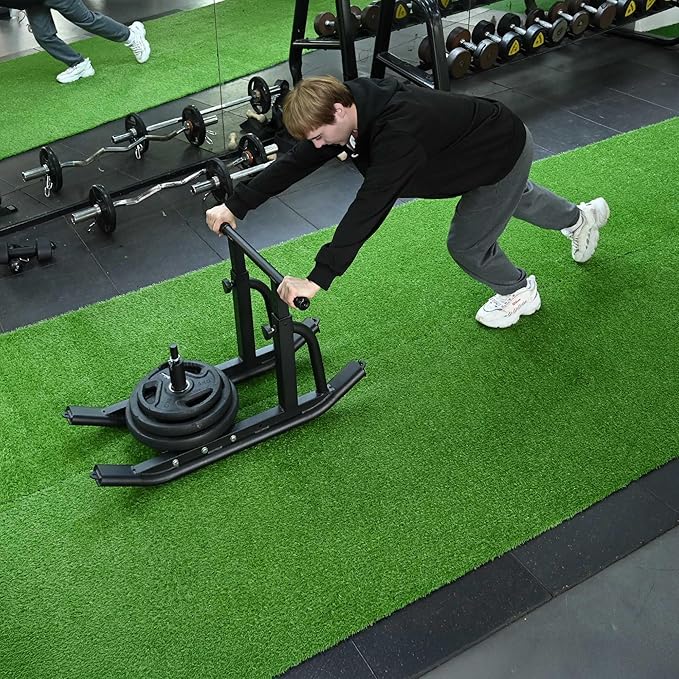 Yescom Sports Sled Strips Turf Gym Turf Flooring for Weight Sled Push Gym Equipment Outdoor Indoor Use 50'x3'x2PCS(300 Sq.Ft) 0.8" H-StrideForce Fitness