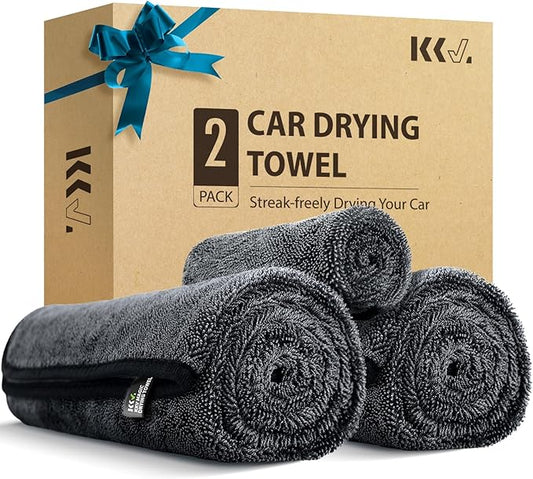 KKV 2-Pack Microfiber Towels (35"x 24") Extra Large Ultra Absorbent Drying Towel for Cars and Trucks, Without Streaks, Scratches, or Water Spots-StrideForce Fitness