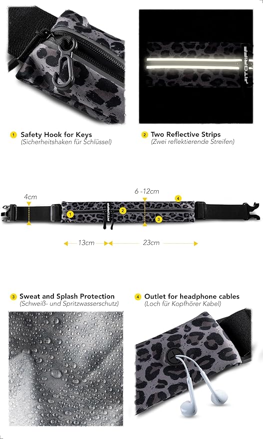 Fitgriff® Running Belt for Men & Women - Secure Jogging Pouch for Phone, Keys & Essentials - For All Cell Phones-StrideForce Fitness