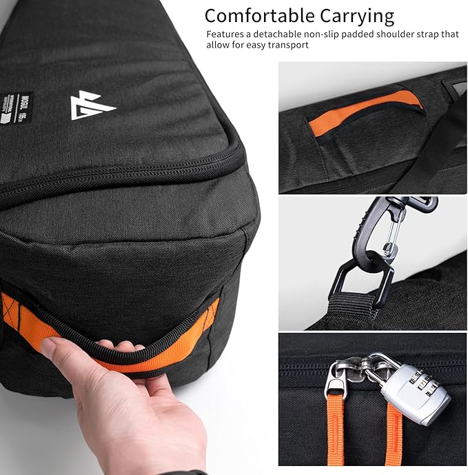 Unigear Ski Bag for Air Travel, 360° Fully Padded Protection, Water-Resistant and Durable up to 192cm for Snow Air Travel Transport-StrideForce Fitness