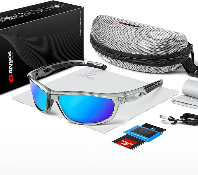 RIVBOS Sunglasses for Men Women Polarized UV Protection Sports Fishing Driving Shades Cycling RB833-StrideForce Fitness