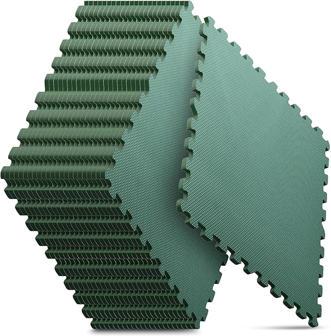 Home Gym Mat, Puzzle Exercise Mat, EVA Interlocking Foam Floor Tiles for Home Workout Equipment and Kids' Play Areas - Blue, 24 in x 24 in x ½ in - (Green, 24 Pack(96 SQ FT))-StrideForce Fitness
