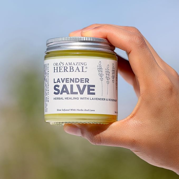 Ora's Amazing Herbal, Lavender Salve Balm, Drawing Salve with Lavender Essential Oil, Natural Skin Moisturizers, Repair Ointment for Irritated Skin, Aromatherapy for Relaxation Massage 4 oz-StrideForce Fitness