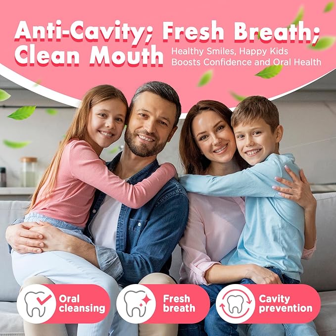 Mouth Spray for Kids Toddler Toothpaste Helper Fluoride Free Baby Toothpaste Cavity Protection Oral Care with Natural P113+ Antibacterial Peptide for Newborns to Age 12(Grape)