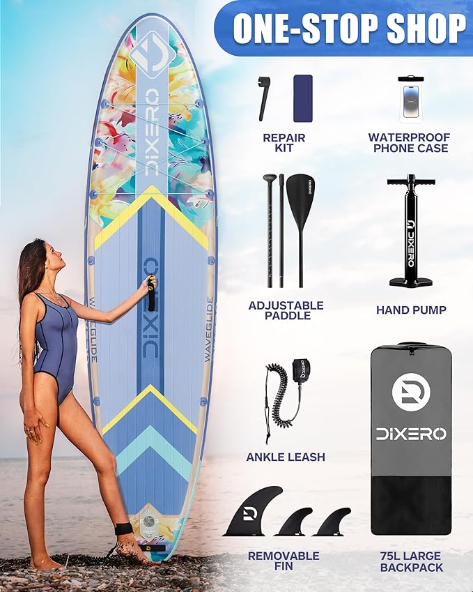 Inflatable Stand Up Paddle Board with SUP Accessories, Anti-Slip EVA Deck, 11'*33" Inflatable Paddle Boards for Adults & Youth of All Skill Levels-StrideForce Fitness