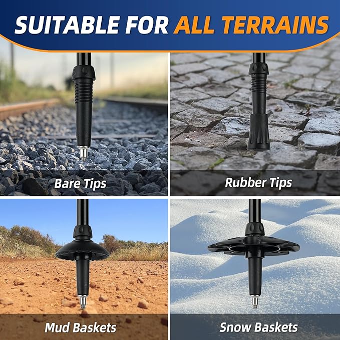 Lightweight Collapsible Kids Hiking Poles - Retractable Kids Hiking Stick, Telescoping Aluminum Trekking Poles 2 Pack, Adjustable Kids Ski Poles by Croosse-StrideForce Fitness