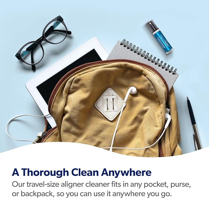 EverSmile AlignerFresh Cleaning Spray for Invisalign and All Clear Aligners and Retainers – On-the-Go Cleaning & Teeth Whitening, Kills Bacteria, Fights Bad Breath – Mint Flavor, 10ml (2 Pack)