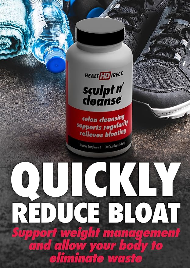 HEALTH DIRECT Sculpt n' Cleanse - Herbal Colon Cleanse for Digestive Health & Regularity - Natural Detox & Gut Flush Supplement - 100 Veggie Capsules-StrideForce Fitness